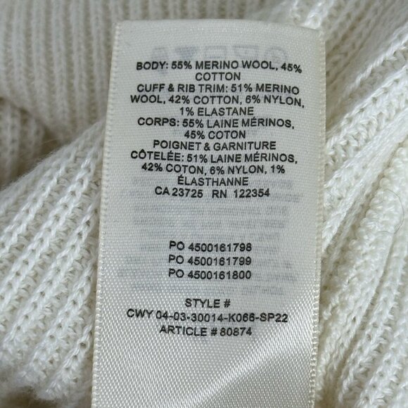 Aritzia Wilfred Manila Wool Cotton Blend Sweater Cream - Picture 8 of 9